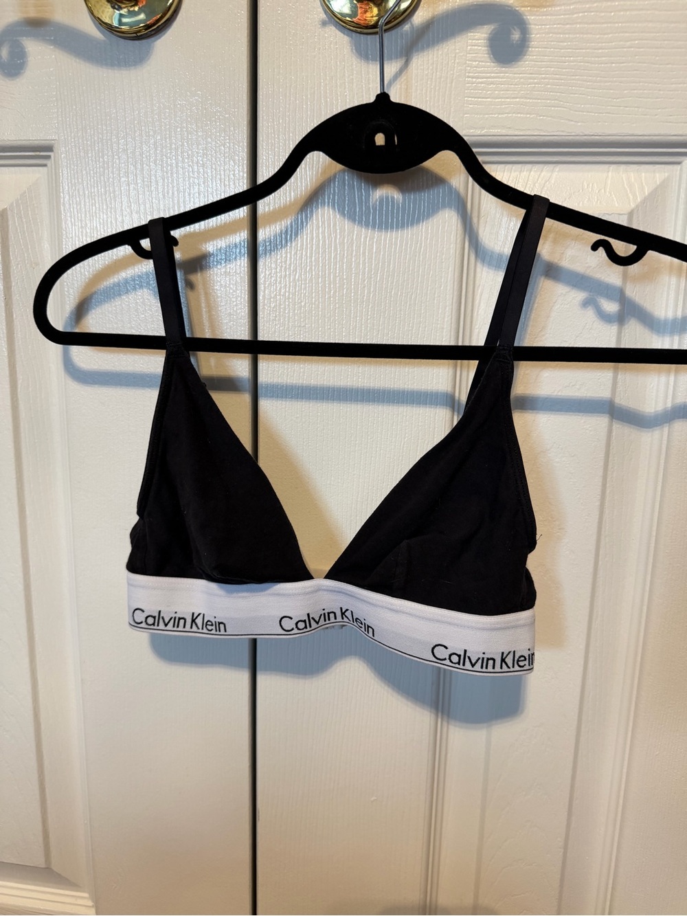 Calvin Klein Black Bralette with White Logo Band